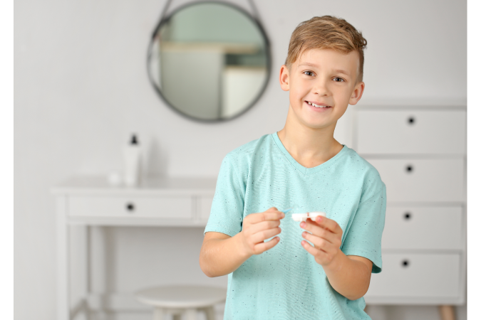 Chłopczyk. Soczewki kontaktowe.